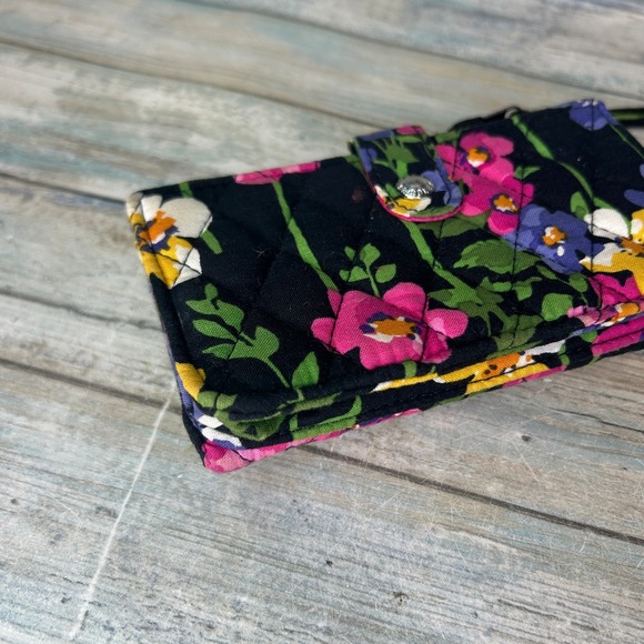 Vera Bradley Wallet Black Colorful Floral Wristlet Wildflower Garden - Picture 2 of 7